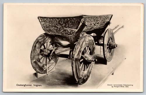 Postcard rppc oseberg wagon - postcard,